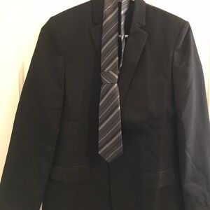 Calvin Klein Black Suit Size 16; 4 pieces Like New,  worn only once